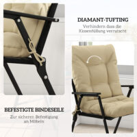 Sitzkissen Outdoor mit Rückenlehne wasserabweisend beige