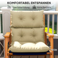 Sitzkissen mit Rückenlehne für Schaukelstuhl indoor outdoor beige
