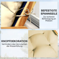 Sitzkissen mit Rückenlehne für Schaukelstuhl indoor outdoor beige