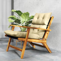 Sitzkissen mit Rückenlehne für Schaukelstuhl indoor outdoor beige