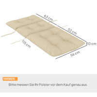 Sitzkissen mit Rückenlehne für Schaukelstuhl indoor outdoor beige