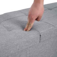 Sitztruhe Ottoman-Bank klappbar Hellgrau.