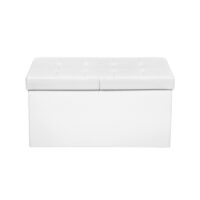 Sitztruhe in Weiß mit 76 cm Länge, bietet zusätzlichen Stauraum.