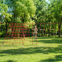 Slackline Kletterset für Kinder mit Schaukel Netz und Turnringen