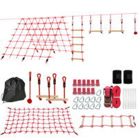 Slackline Kletterset für Kinder mit Schaukel Netz und Turnringen