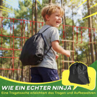 Slackline Kletterset für Kinder mit Schaukel Netz und Turnringen