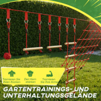 Slackline Kletterset für Kinder mit Schaukel Netz und Turnringen