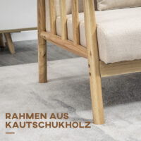 Sofa 2-Sitzer kompakt Leinenoptik beige