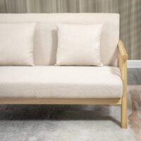 Sofa 2-Sitzer kompakt Leinenoptik beige