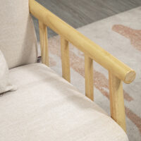 Sofa 2-Sitzer kompakt Leinenoptik beige