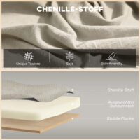 Sofa 2-Sitzer klein mit Holzfüssen für Wohnzimmer Chenille beige