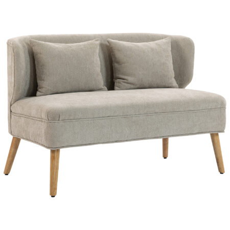 Sofa 2-Sitzer klein mit Holzfüssen für Wohnzimmer Chenille beige