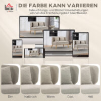 Sofa 2-Sitzer klein mit Holzfüssen für Wohnzimmer Chenille beige