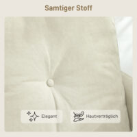 Sofa 2-Sitzer mit Stoffbezug und Polsterung für Wohnzimmer cremeweiss