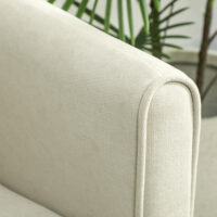 Sofa 2-Sitzer mit Stoffbezug und Polsterung für Wohnzimmer cremeweiss