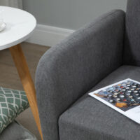 Sofa 2 Sitzer mit Kissen für Wohnzimmer und Schlafzimmer Samtoptik grau