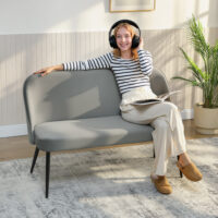 Sofa 2-Sitzer modern mit Samtbezug grau