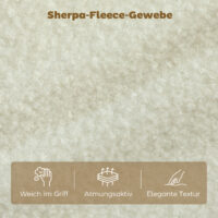 Sofa Couch 2-Sitzer klein für Wohnzimmer Sherpa-Fleece cremeweiss
