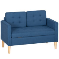 Sofa 2-Sitzer mit Stauraum und Kissen blau