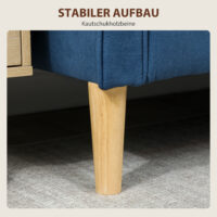 Sofa 2-Sitzer mit Stauraum und Kissen blau