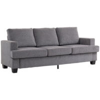 Sofa Polstersofa 3-Sitzer für Wohnzimmer aus Stoff grau