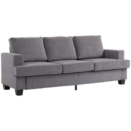 Sofa Polstersofa 3-Sitzer für Wohnzimmer aus Stoff grau