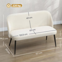 Sofa Couch 2-Sitzer modern für Wohnzimmer Samt beige