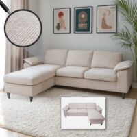 Sofa-Garnitur Ecksofa L-Form links/rechts 84x229x140cm beige