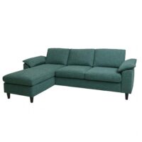 Sofa-Garnitur Ecksofa L-Form links/rechts 84x229x140cm grau-grün