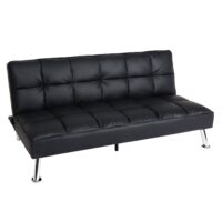 Sofa Klappsofa Schlafsofa Nosagfederung Liegefläche 181x107cm Kunstleder schwarz