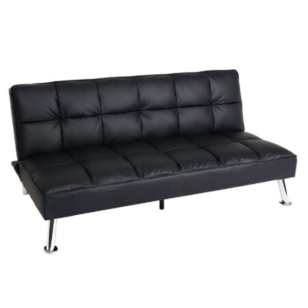 Sofa Klappsofa Schlafsofa Nosagfederung Liegefläche 181x107cm Kunstleder schwarz