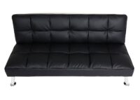 Sofa Klappsofa Schlafsofa Nosagfederung Liegefläche 181x107cm Kunstleder schwarz