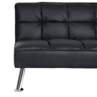 Sofa Klappsofa Schlafsofa Nosagfederung Liegefläche 181x107cm Kunstleder schwarz