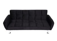 Sofa Schlafsofa Gästebett Klappsofa Nosagfederung 203cm Samt schwarz