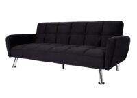 Sofa Schlafsofa Gästebett Klappsofa Nosagfederung 203cm Samt schwarz