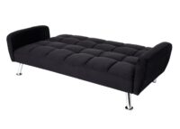 Sofa Schlafsofa Gästebett Klappsofa Nosagfederung 203cm Samt schwarz