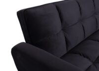 Sofa Schlafsofa Gästebett Klappsofa Nosagfederung 203cm Samt schwarz