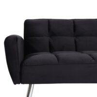 Sofa Schlafsofa Gästebett Klappsofa Nosagfederung 203cm Samt schwarz