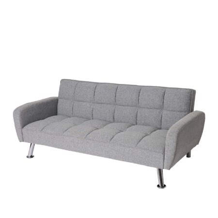 Sofa Schlafsofa Gästebett Klappsofa Nosagfederung 203cm Stoff hellgrau