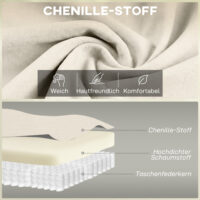 Sofa Zweisitzer mit Federkissen und hohem Rücken Chenille creme