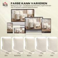 Sofa Zweisitzer mit Federkissen und hohem Rücken Chenille creme