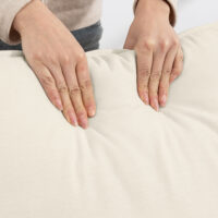 Sofa Zweisitzer mit Federkissen und hohem Rücken Chenille creme