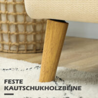 Sofa Zweisitzer kompakt mit weichem Bezug cremeweiss