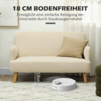Sofa Zweisitzer kompakt mit weichem Bezug cremeweiss