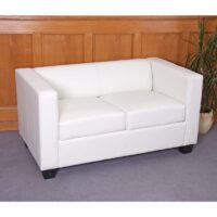 Sofagarnitur 3-2-1 aus Kunstleder Loungesofa Set weiss