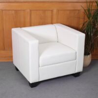 Sofagarnitur 3-2-1 aus Kunstleder Loungesofa Set weiss