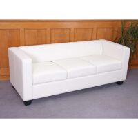 Sofagarnitur 3-2-1 aus Kunstleder Loungesofa Set weiss