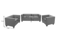 Sofagarnitur 3-2-1 aus Kunstleder Loungesofa Set weiss