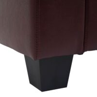 Sofagarnitur Couchgarnitur Loungesofa Kunstleder rot-braun