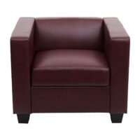Sofagarnitur Couchgarnitur Loungesofa Kunstleder rot-braun